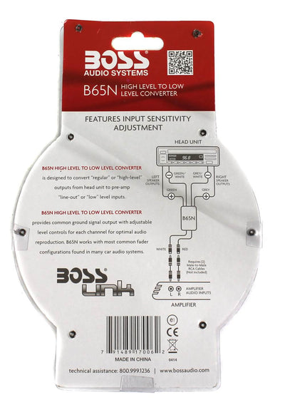 BOSS B65N High Level to Low Level Converter + RCA Input Sensitivity Control