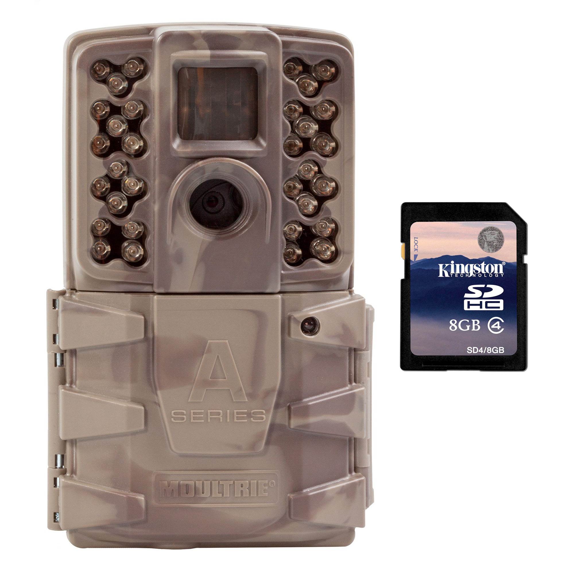 Moultrie A-30i 12MP 60' HD Video NoGlow Infrared Game Trail Camera + 8GB SD Card