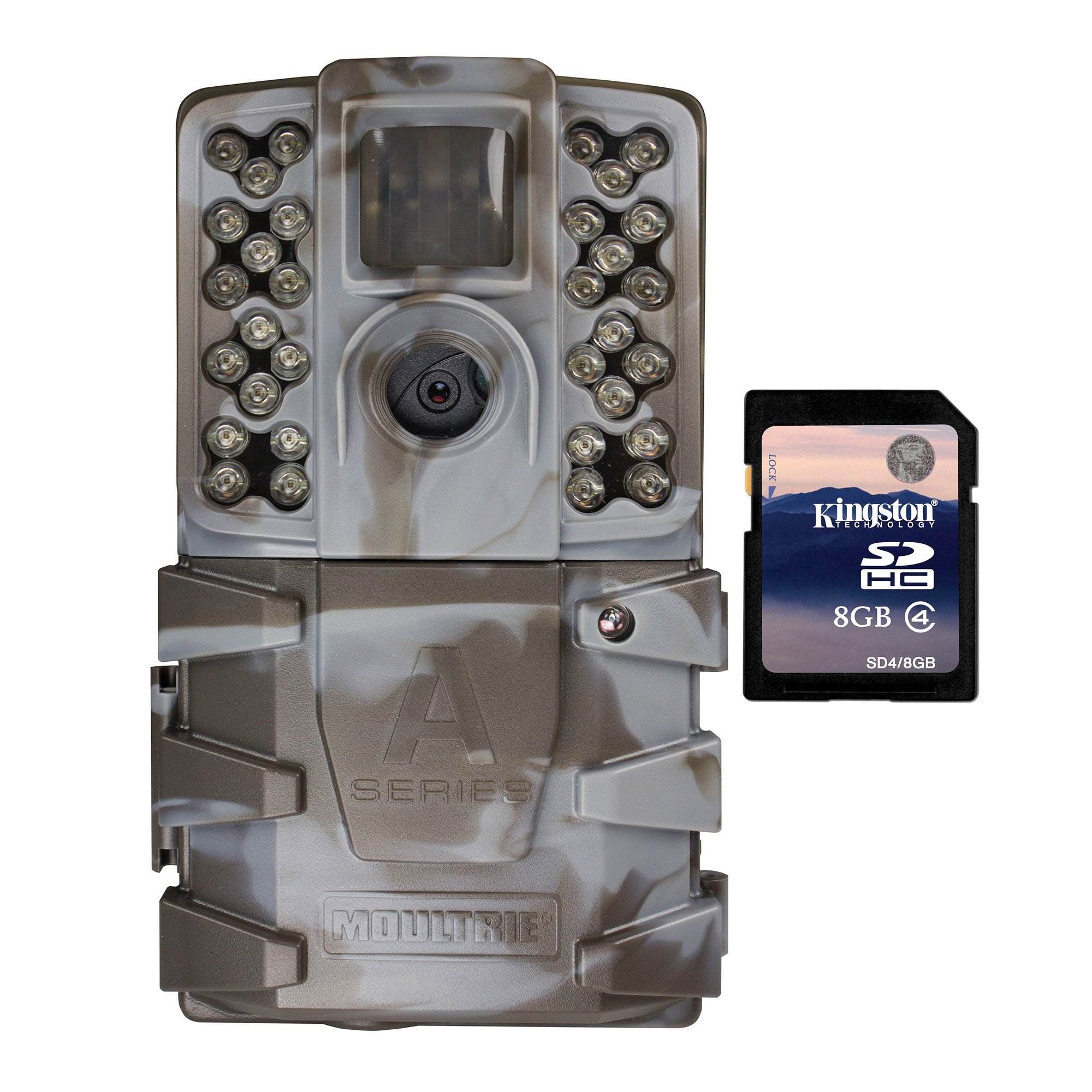 Moultrie A-35 14MP 60' HD Video Low Glow IR Game Trail Camera + 8GB SD Card
