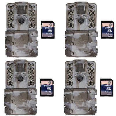 Moultrie A-35 14MP 60' Video LowGlow IR Game Trail Camera + 8GB SD Card (4 Each)