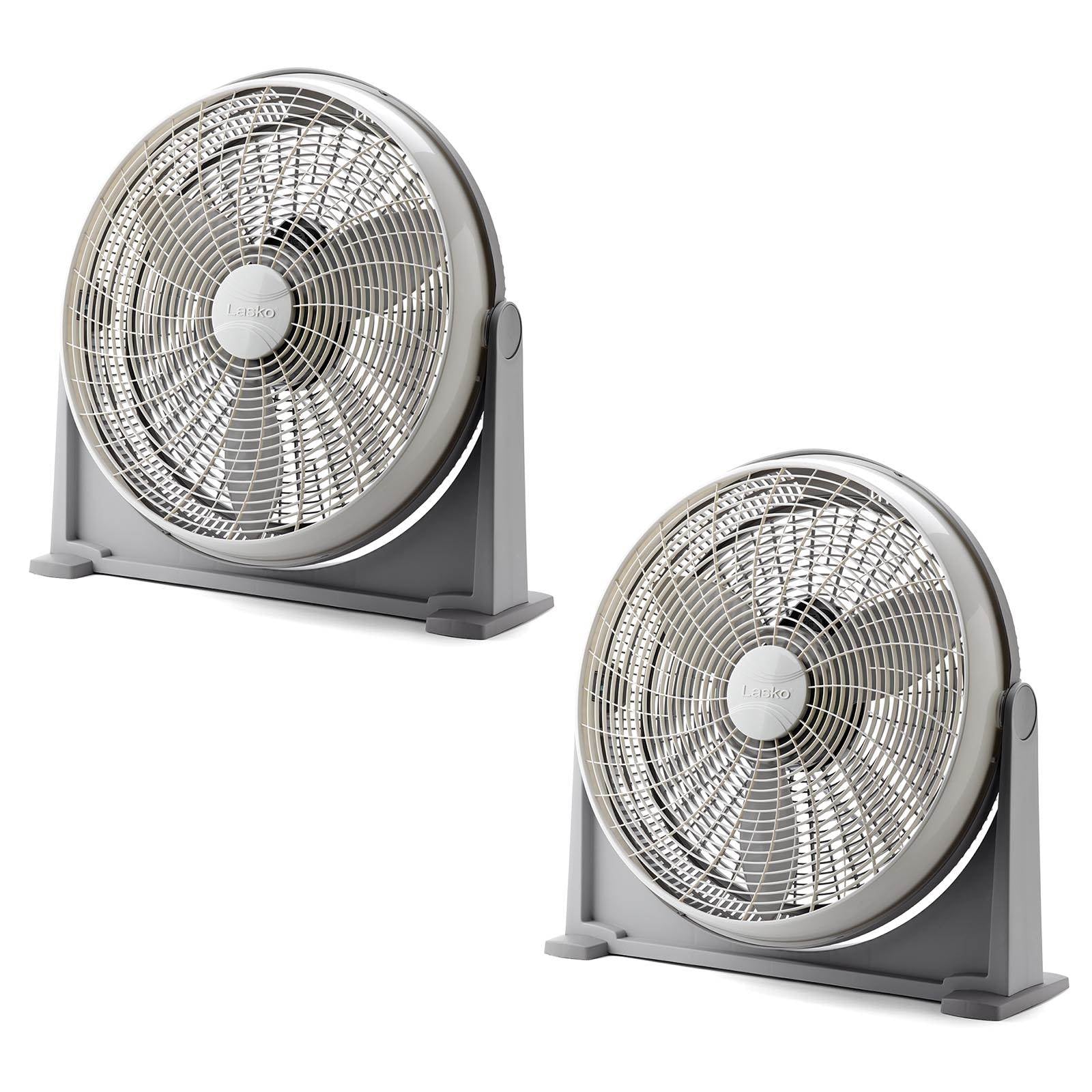 Lasko 20" 3-Speed Cooling Air Circulator Floor & Wall Mount Fan, Gray (2 Pack) - VMInnovations