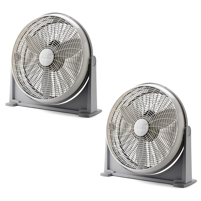 Lasko 20" 3-Speed Cooling Air Circulator Floor & Wall Mount Fan, Gray (2 Pack)