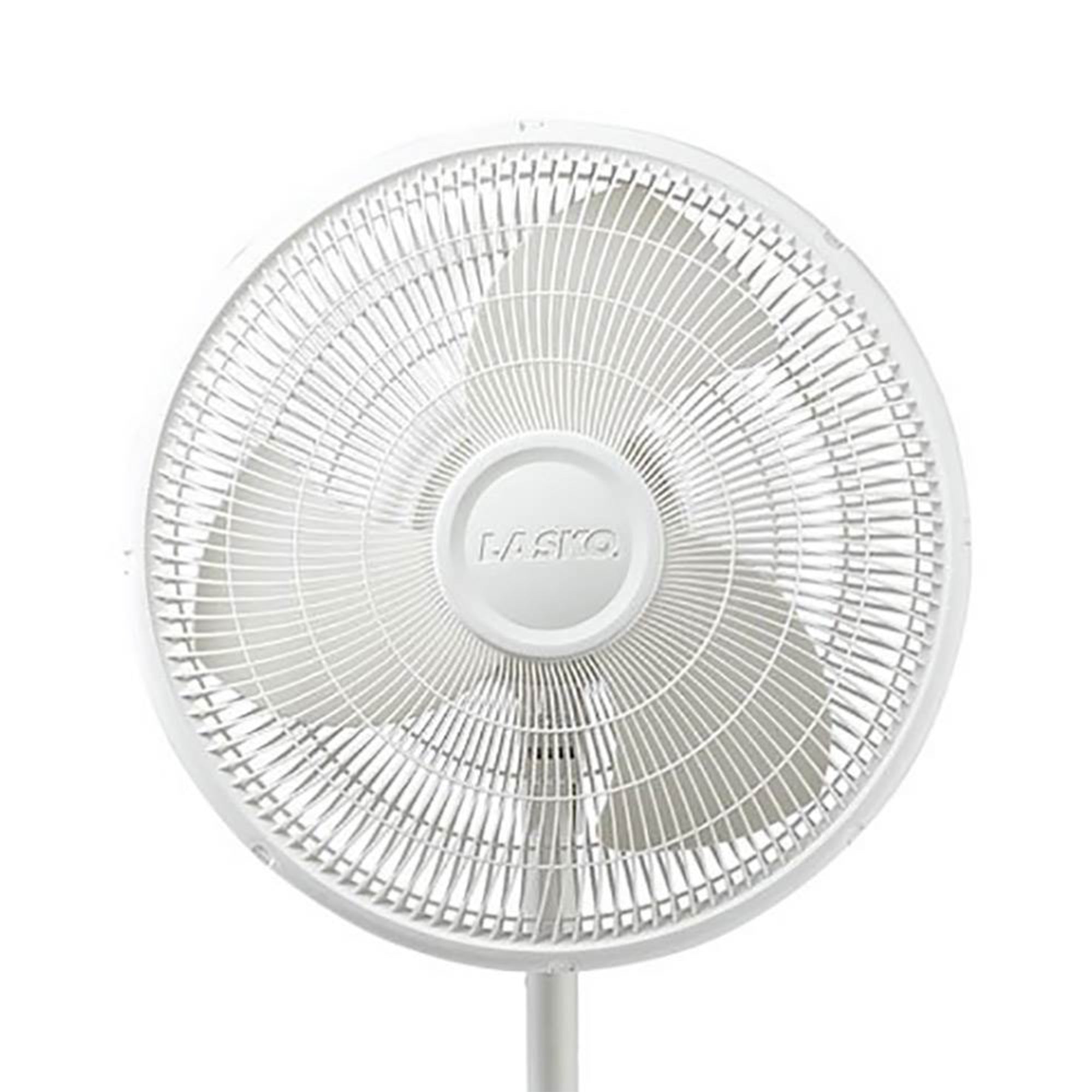 Lasko 16 Inch Oscillating Adjustable Tilting Pedestal Stand Fan, White (2 Pack) - VMInnovations