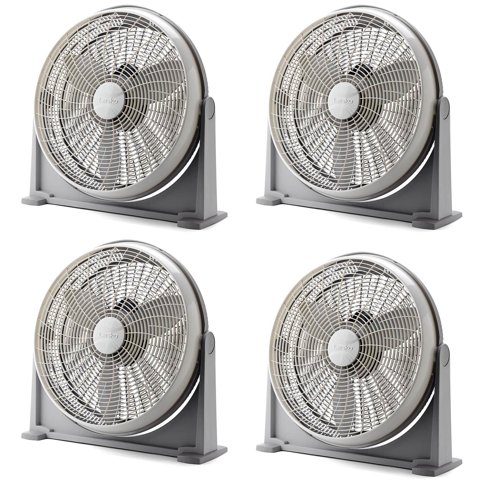 Lasko 20 Inch 3 Speed Cooling Air Circulator Portable Floor Fan, Gray (4 Pack) - VMInnovations
