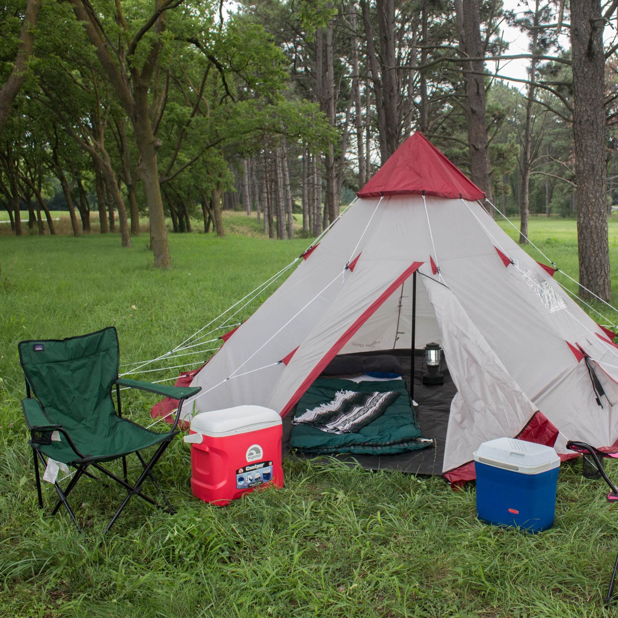Tahoe Gear Blackhorn 4 Outdoor Camping 10 Foot 4 Person Sleeper Cone Style Tent