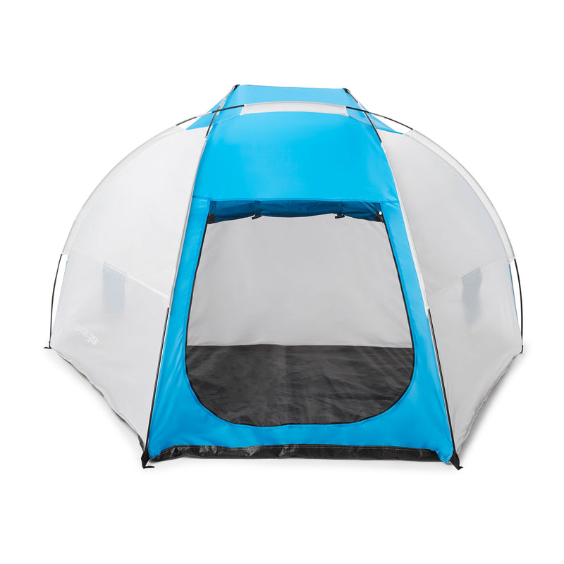 Tahoe Gear Cruz Bay Summer Sun Shelter and Beach Shade, Blue & White (Open Box)