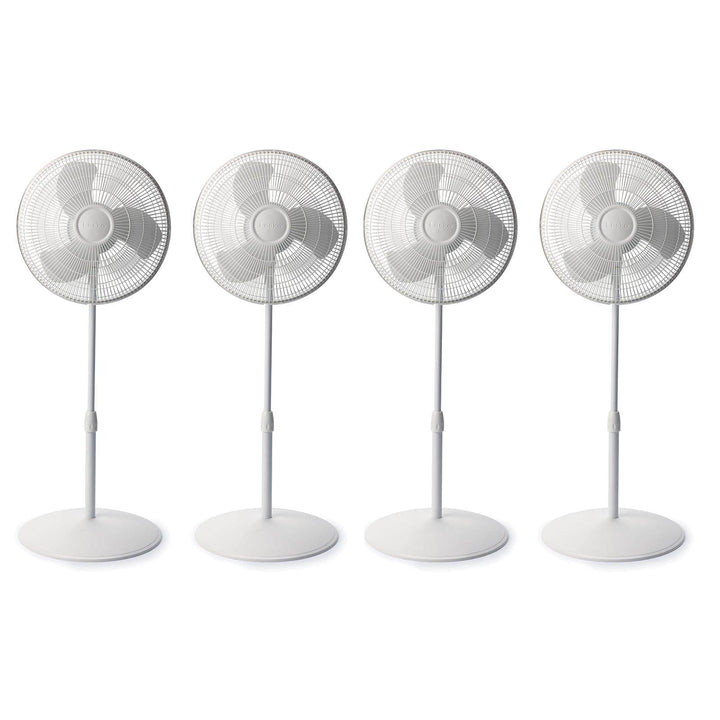 Lasko 16 Inch 3 Speed Oscillating Adjustable Stand Pedestal Floor Fan (4 Pack)