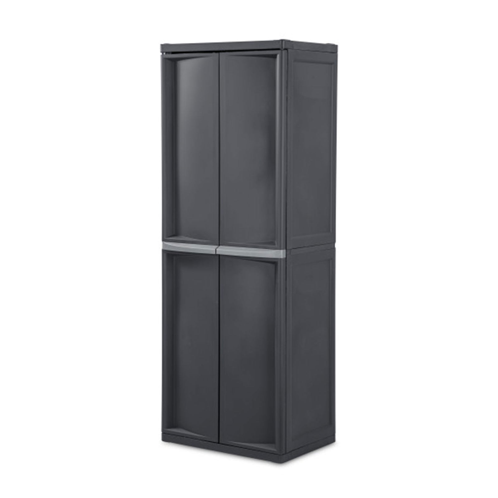 Sterilite 2 Pack Adjustable 4-Shelf Garage Storage Cabinet Bin Organizer, Gray - VMInnovations