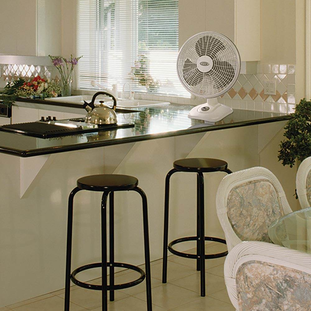 Lasko 16 Inch Performance 3 Speed Portable Oscillating Table Fan, White (2 Pack)