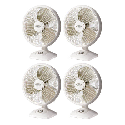 Lasko 16 Inch Performance Portable Oscillating Floor Table Fan, White (4 Pack)