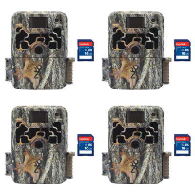 Browning Trail Cameras Dark Ops Elite 10MP HD IR Game Camera, 4 Pack + SD Cards