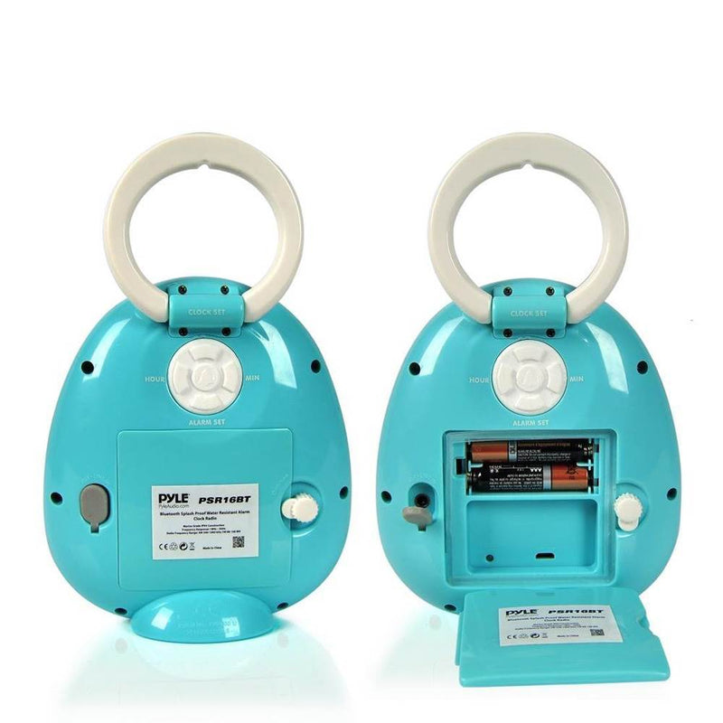Pyle Bluetooth Splash Proof Water Resistant Alarm Clock Shower Radio (2 Pack)
