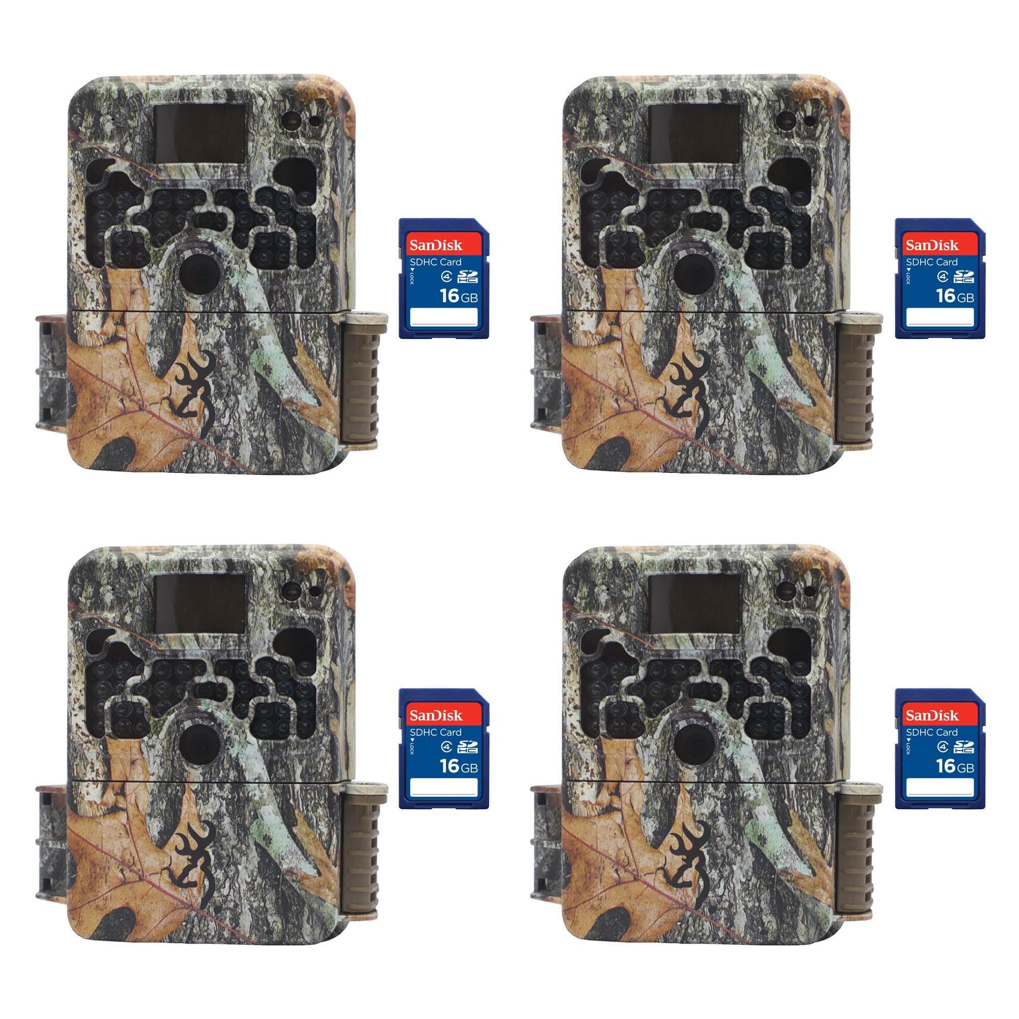 Browning Trail Cameras Strike Force Elite HD 10MP Game Camera, 4 Pack + SD Cards