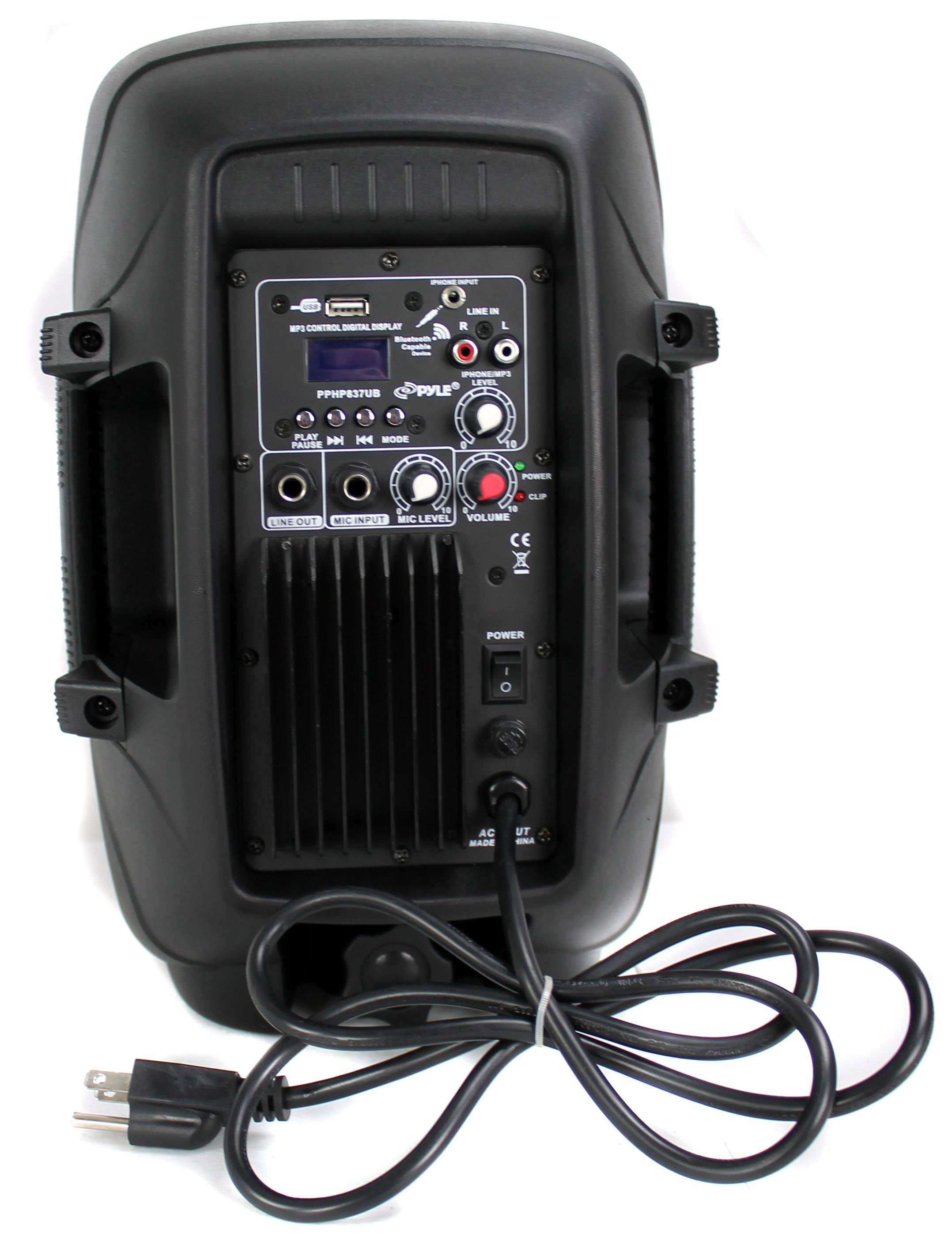 PylePro 600 Watt 8 Inch Bluetooth Powered Pro DJ PA Audio Speaker (2 Pack)