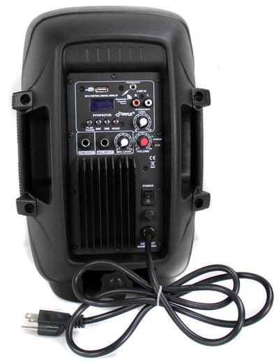 PylePro 600 Watt 8 Inch Bluetooth Powered Pro DJ PA Audio Speaker (2 Pack)
