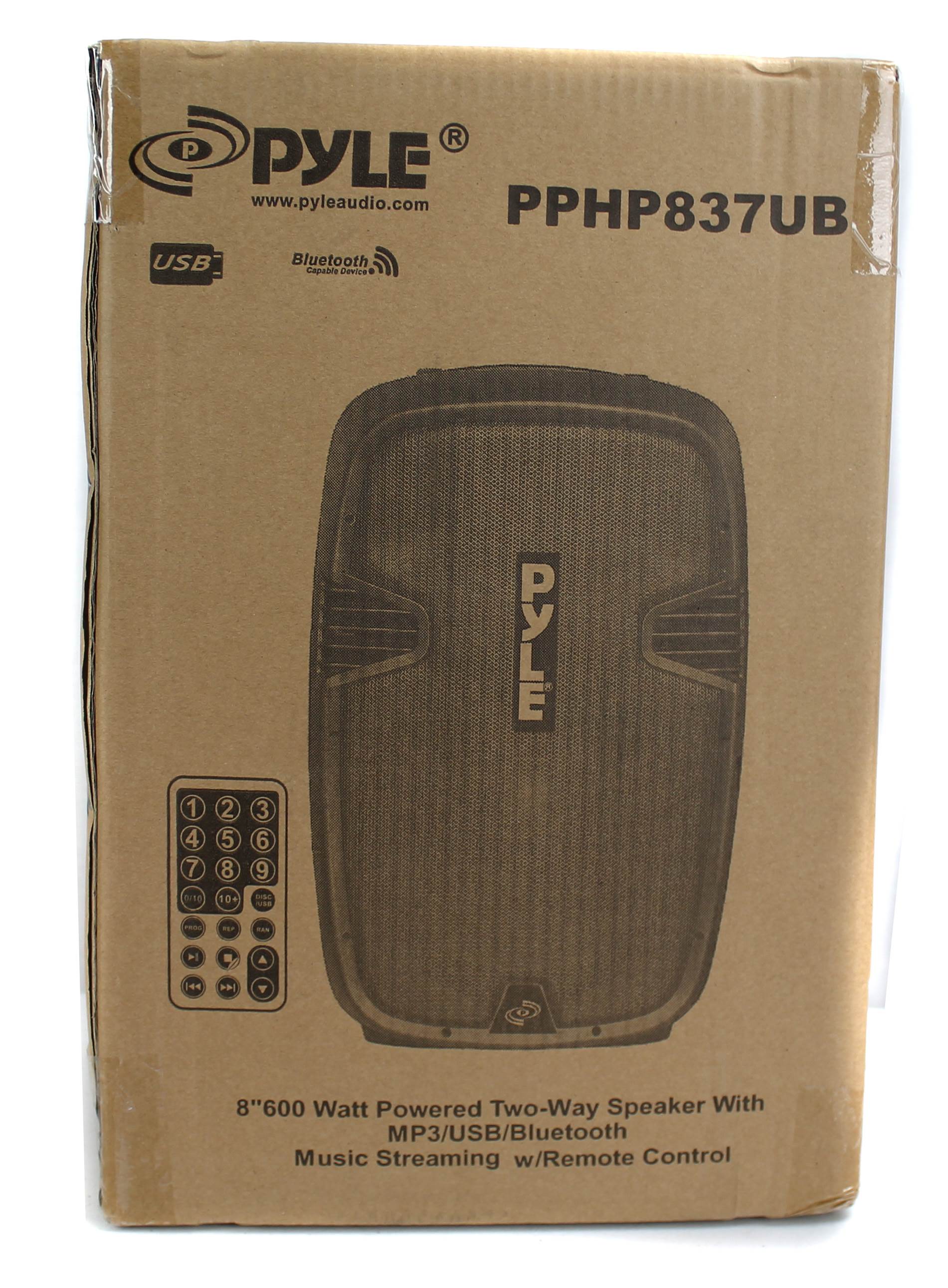 PylePro 600 Watt 8 Inch Bluetooth Powered Pro DJ PA Audio Speaker (2 Pack)