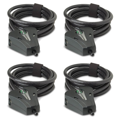 Stealth Cam 6' Master Python Black Security Lock Cable for Game Cameras, 4 Pack