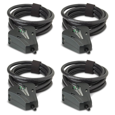 Stealth Cam 6' Master Python Black Security Lock Cable for Game Cameras, 4 Pack - VMInnovations