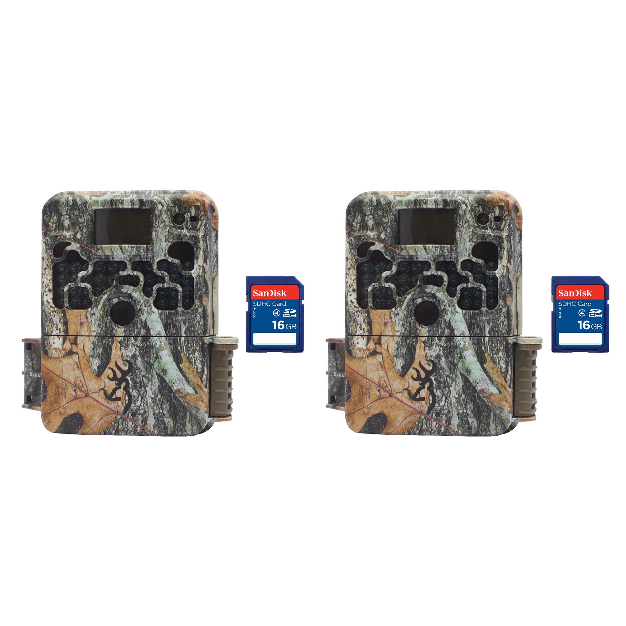 Browning Trail Cameras Strike Force 850 HD 16MP Game Camera, 2 Pack + SD Cards