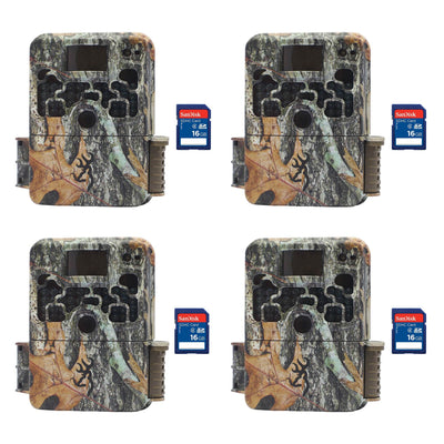 Browning Trail Cameras Strike Force 850 HD 16MP Game Camera, 4 Pack + SD Cards