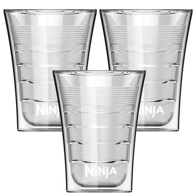 Ninja 14 Oz Microwave Safe Plastic Double Insulated Cup for Coffee Bar (3 Pack)