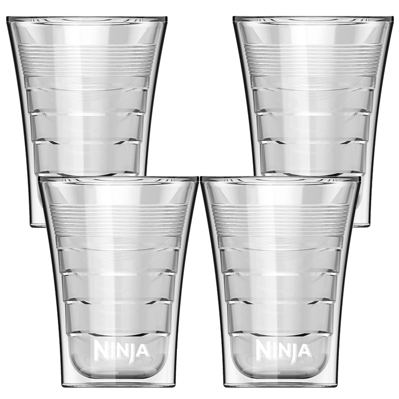 Ninja 14 Oz Microwave Safe Plastic Double Insulated Cup for Coffee Bar (4 Pack)