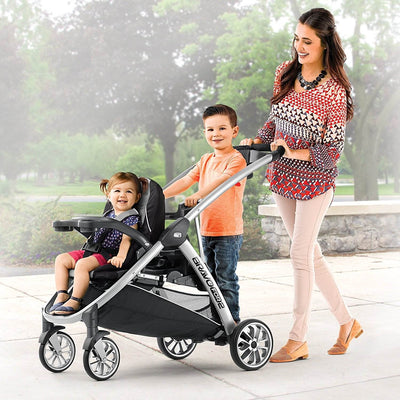 Chicco BravoFor2 2 Passenger Standing Sitting Double Stroller, Zinc (Open Box)
