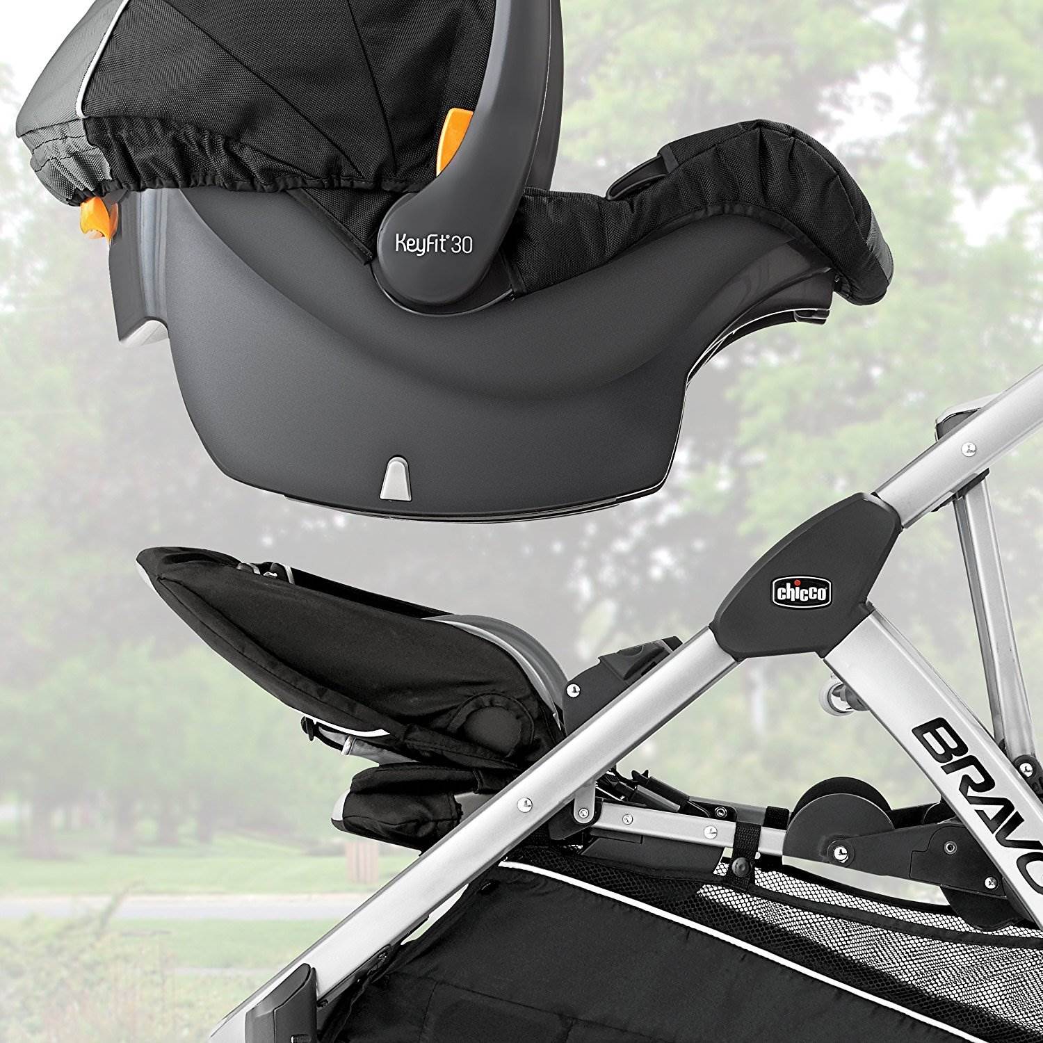 Chicco BravoFor2 2 Passenger Standing Sitting Double Stroller, Zinc (Open Box)