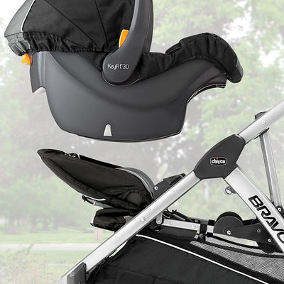 Chicco BravoFor2 2 Passenger Sitting Quick-Fold Double Stroller, Zinc (Used)
