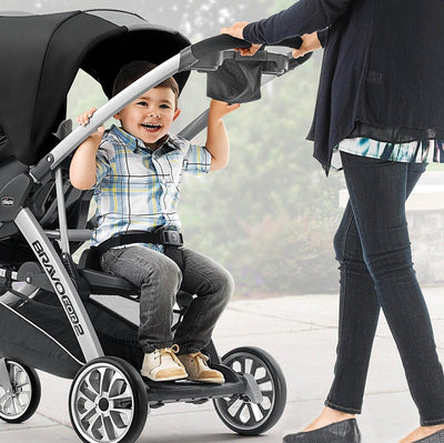 Chicco BravoFor2 2 Passenger Standing Sitting Double Stroller, Zinc (Open Box)