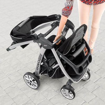 Chicco BravoFor2 2 Passenger Standing Sitting Double Stroller, Zinc (Open Box)