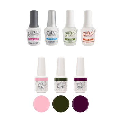 Gelish Fantastic Four Gel Polish Kit + Gelish 3 Bottle Gel Soak Off Nail Polish