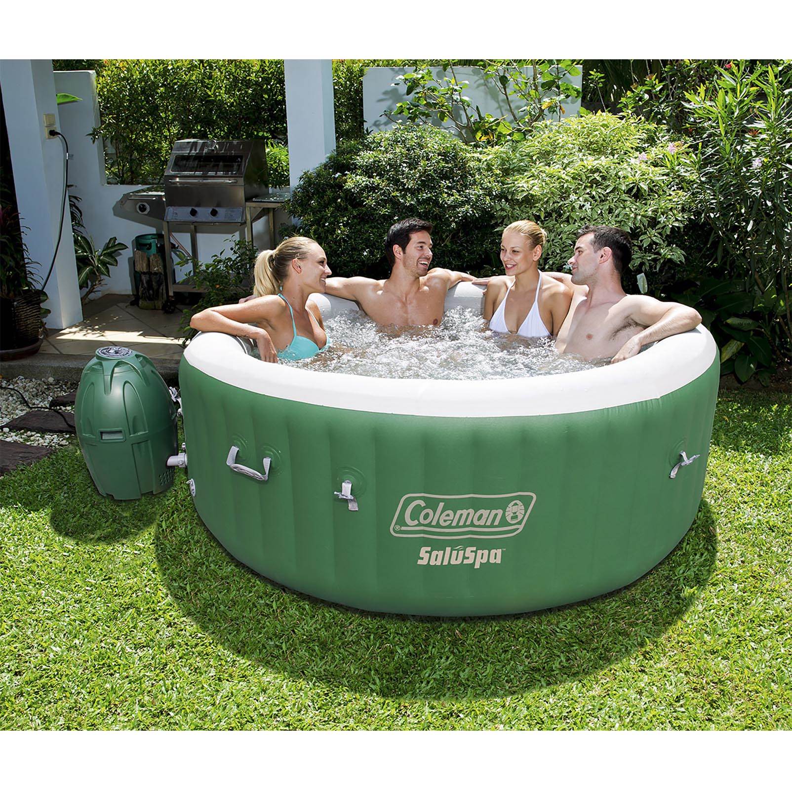 Coleman 6 Person Inflatable Hot Tub + Music Center + 6 Filters + Cleaning Set