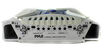 Pyle Elite 1000 Watt 4 Channel Amplifier Bluetooth Marine ATV Amp w/ Wiring Kit