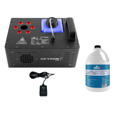 Chauvet DJ Geyser T6 Smoke Fog Machine and RGB LED Light Effect with Fog Fluid
