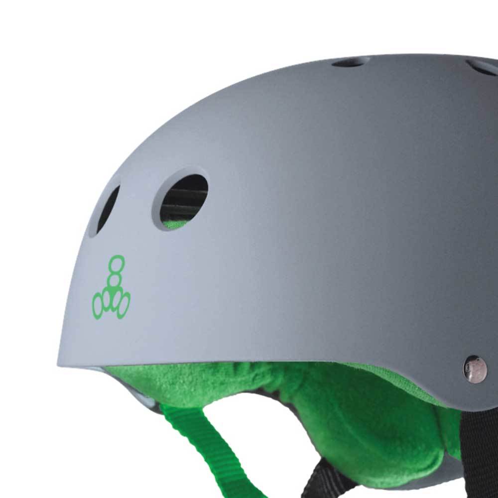 Triple 8 Hardened Skate Helmet w/ Sweatsaver, Carbon - Medium + Protective Pads