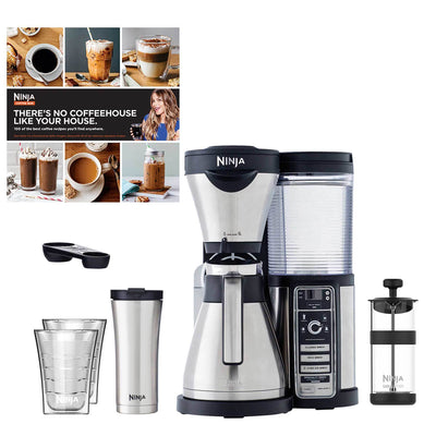 Ninja Thermal Coffee Bar w/Recipes + Travel Mug + Cups (Certified Refurbished)