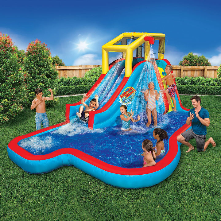 Banzai Slide N Soak Splash Park Inflatable Outdoor Kids Play Center (2 Pack) - VMInnovations