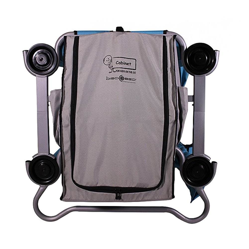 Disc-O-Bed Kid-O-Bunk Camping Cots Folding Storage Cabinet for Travel, Grey - VMInnovations