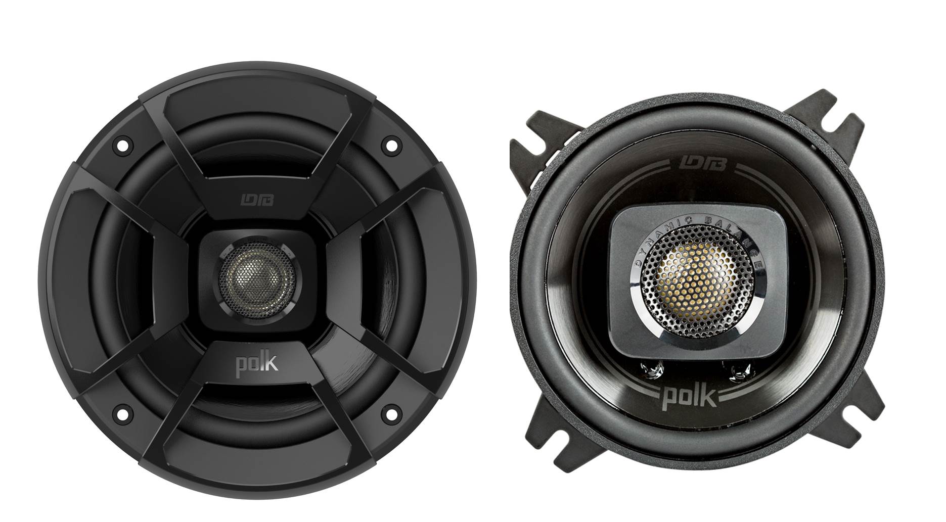 Polk 4-Inch 135W 2-Way Speakers with Boss 6.5-Inch 300W 3-Way Coaxial Speakers