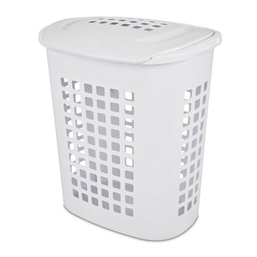 Sterilite Lift Top XL Laundry Basket, 2.3 Bushel Clothes Hamper, White (4 Pack)