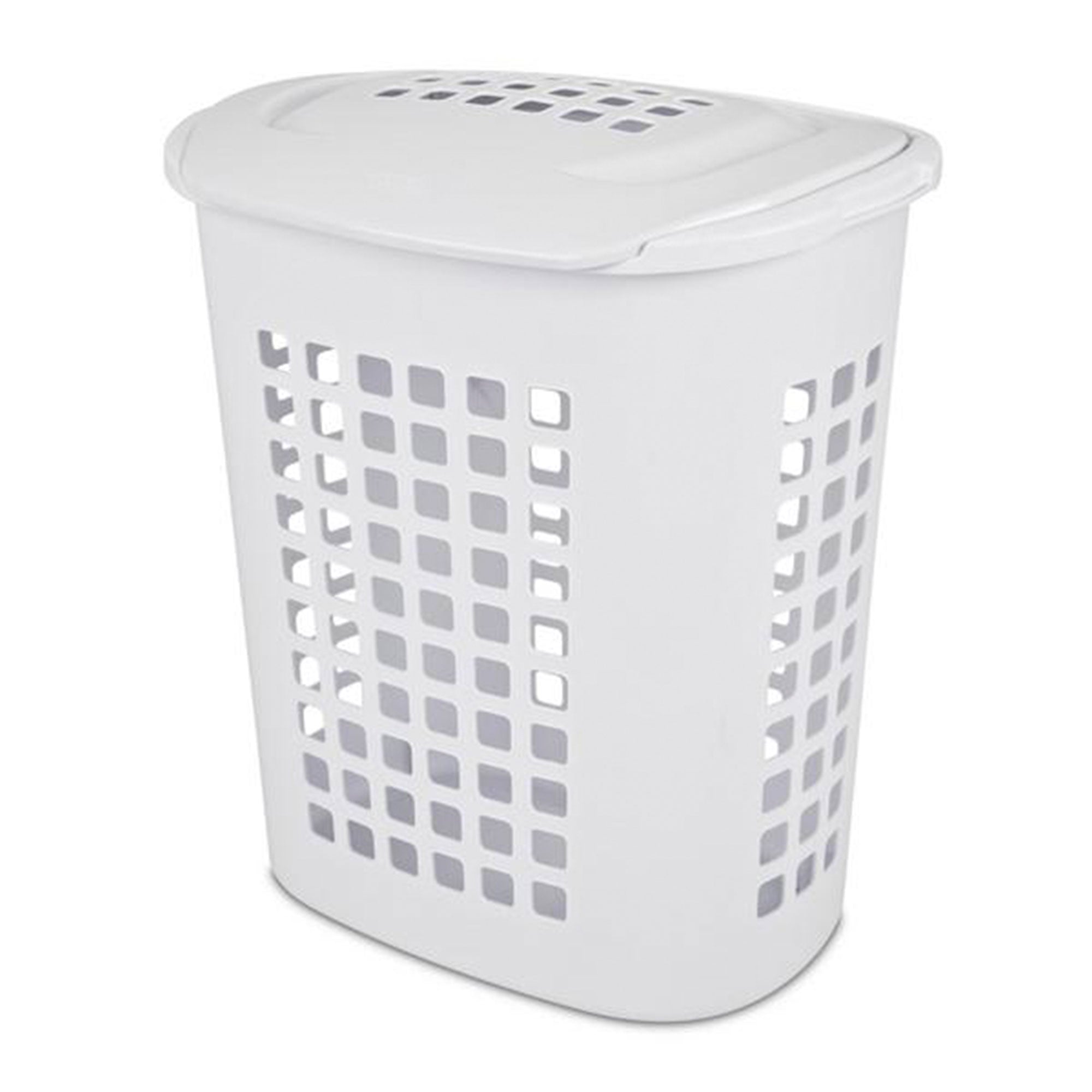 Sterilite 2.3 Bushell 81 Liter Lift Top XL Laundry Basket Hamper, White