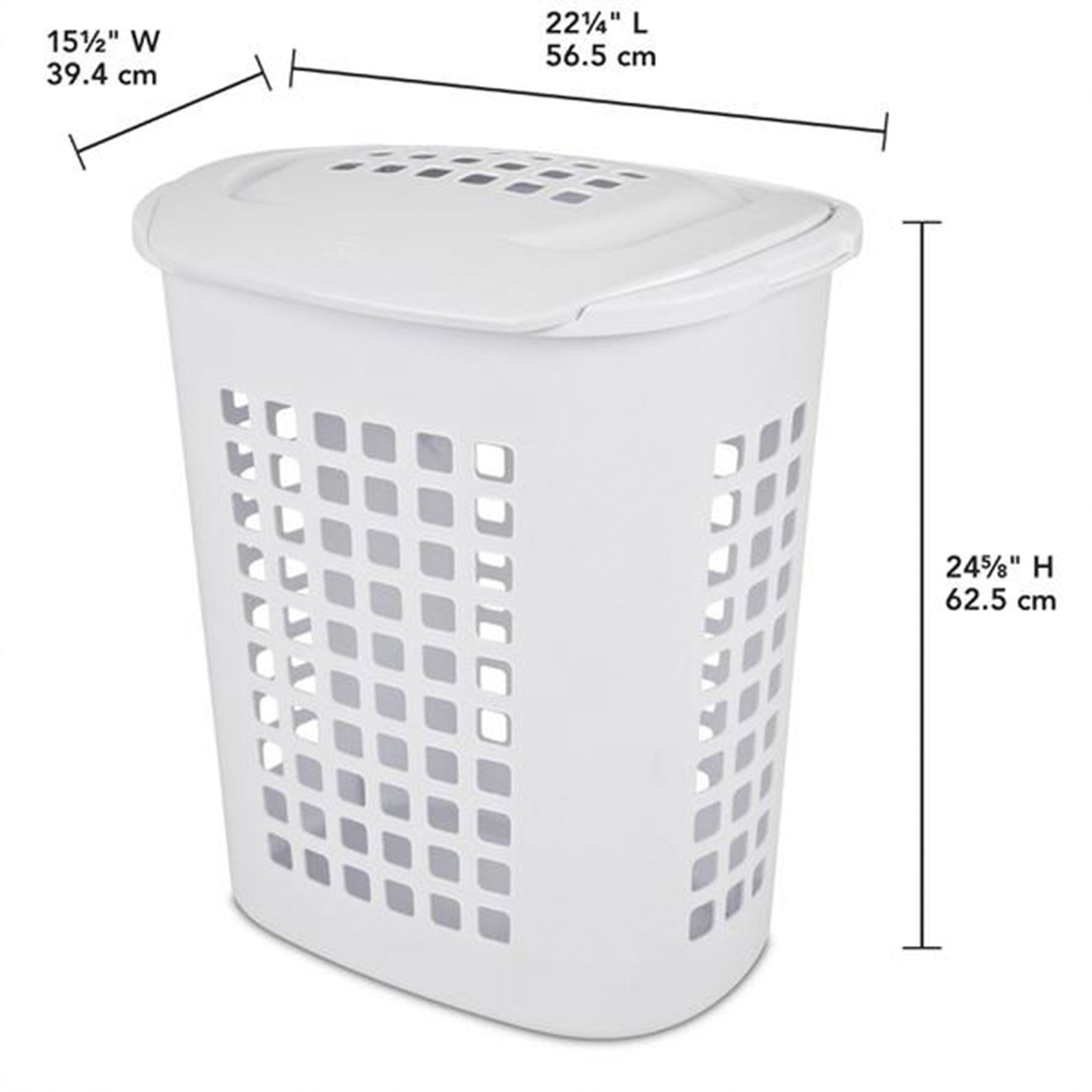 Sterilite Lift Top XL Laundry, 2.3 Bushel Clothes Hamper, White (4 Pack) - VMInnovations