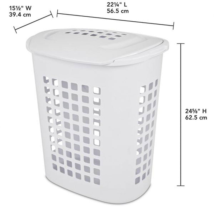 Sterilite Lift Top XL Laundry Basket, 2.3 Bushel Clothes Hamper, White (4 Pack)