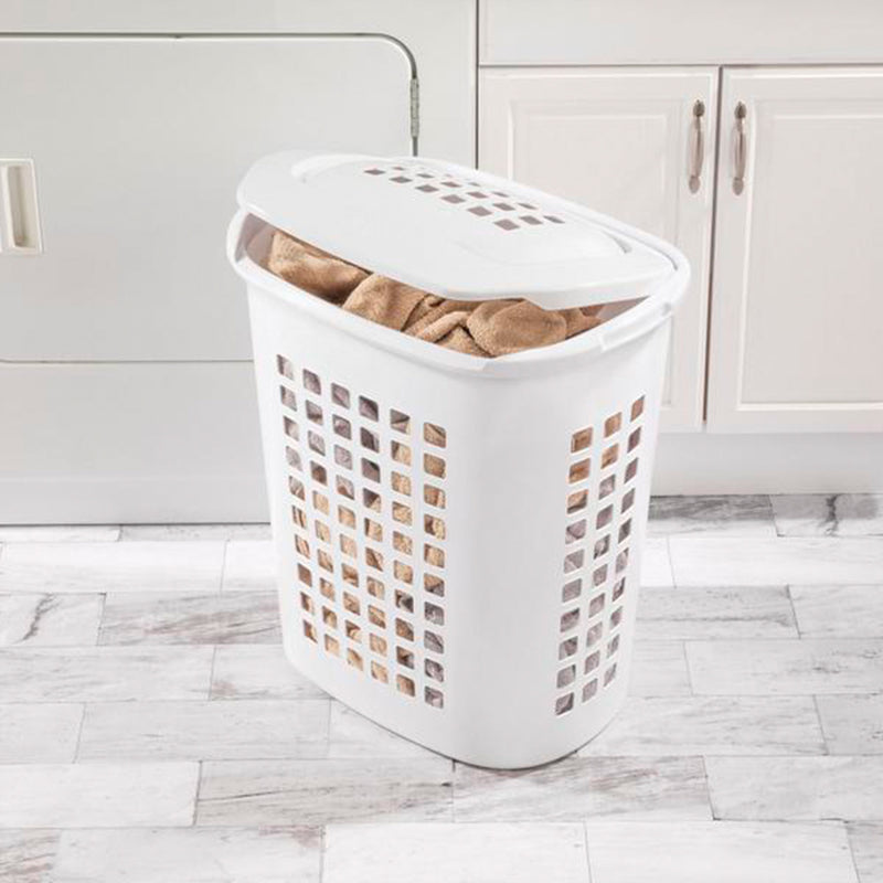 Sterilite 2.3 Bushell 81 Liter Lift Top XL Laundry Basket Hamper, White (8 Pack)