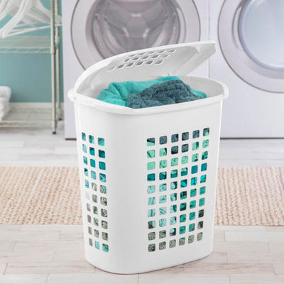 Sterilite 2.3 Bushell 81 Liter Lift Top XL Laundry Basket Hamper, White - VMInnovations