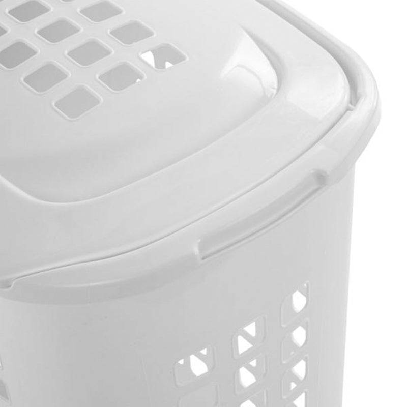 Sterilite 2.3 Bushell 81 Liter Lift Top XL Laundry Basket Hamper, White (8 Pack)