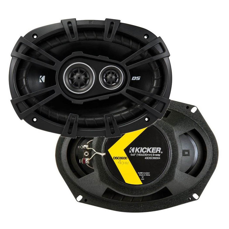 Polk DB402 4-Inch 135W 2-Way Speakers w/ Kicker 6x9-Inch 360W Coaxial Speakers