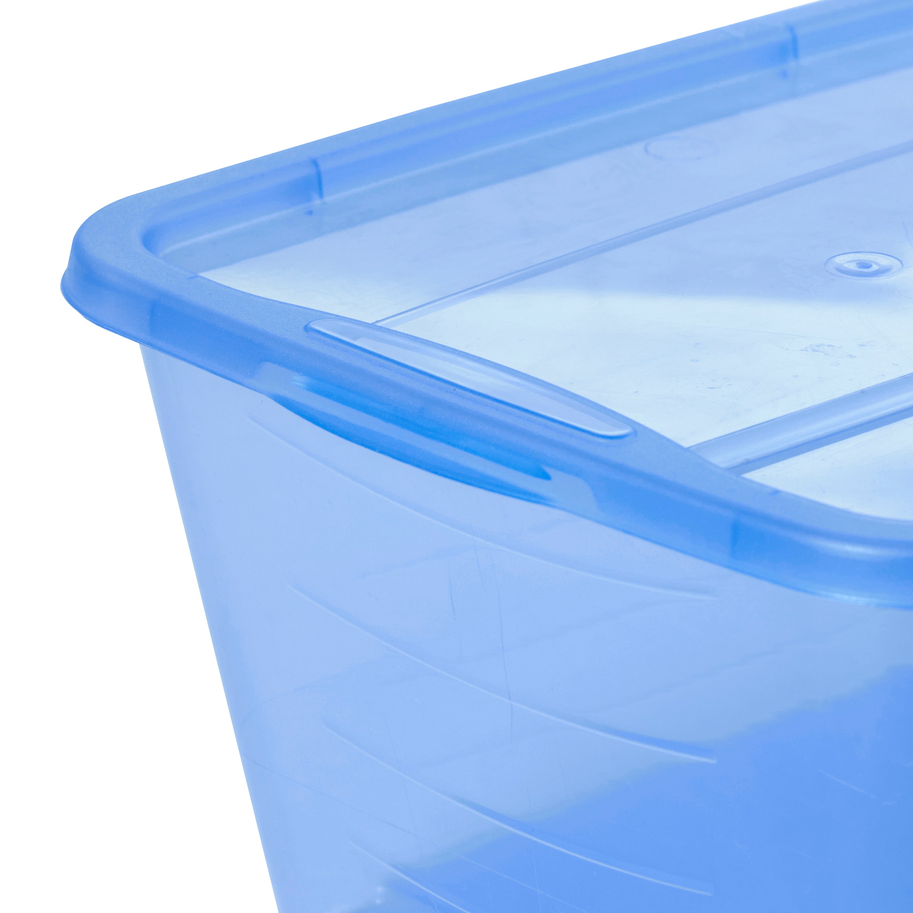Life Story 5.5 Qt Rectangular Blue Plastic Protective Storage Shoe Box(Open Box)