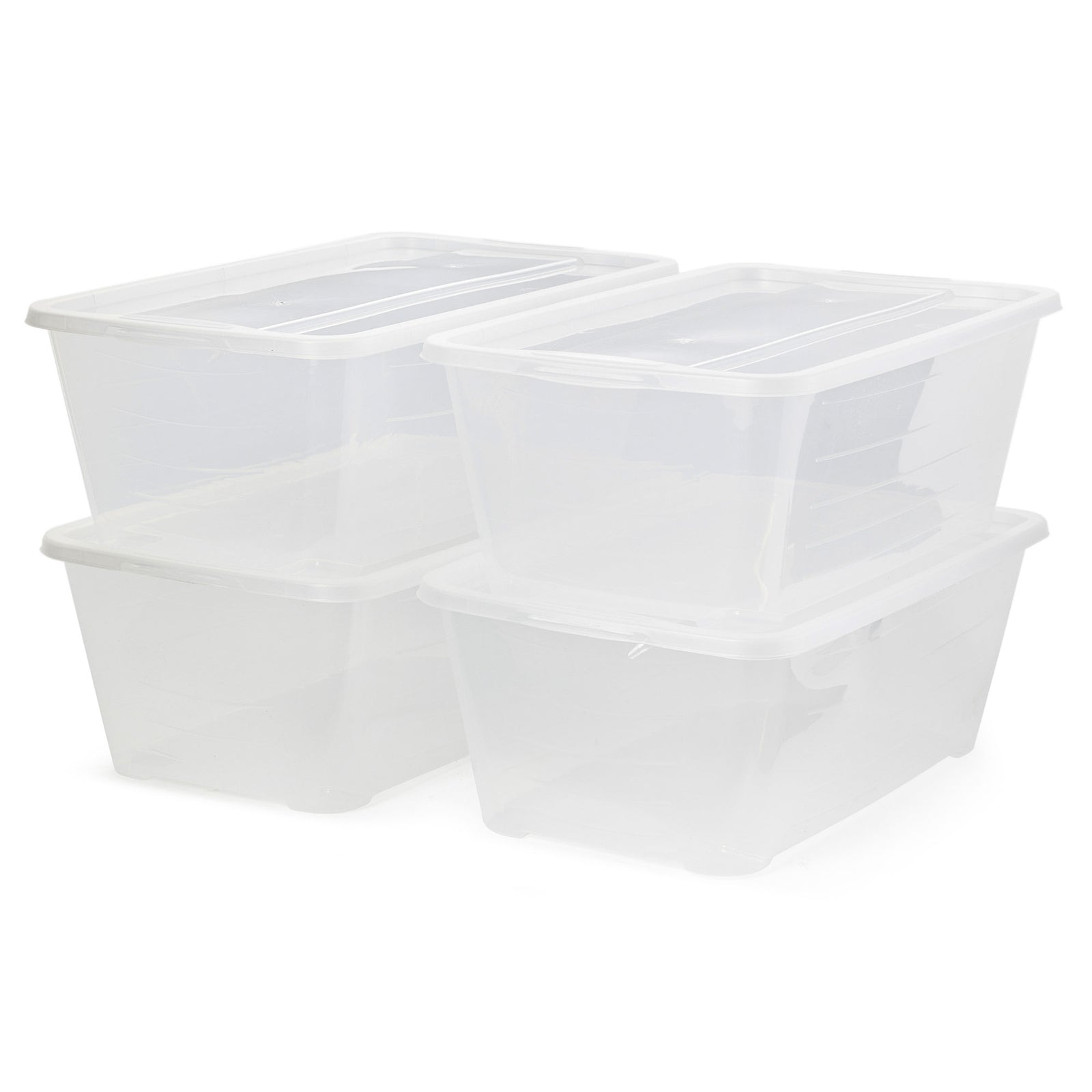 Life Story 6 Quart Rectangular Clear Plastic Lidded Storage Shoe Box, 4 Pack - VMInnovations